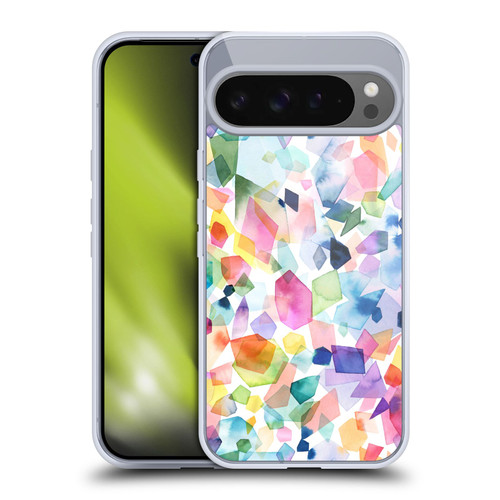 Ninola Watercolor Patterns Colorful Gems Crystals Soft Gel Case for Google Pixel 9 Pro XL