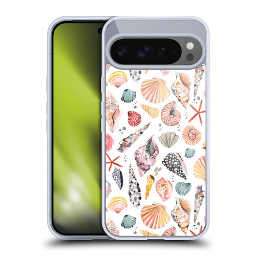Ninola Watercolor Patterns Sea Shells Spicy Orange Soft Gel Case for Google Pixel 9 Pro XL