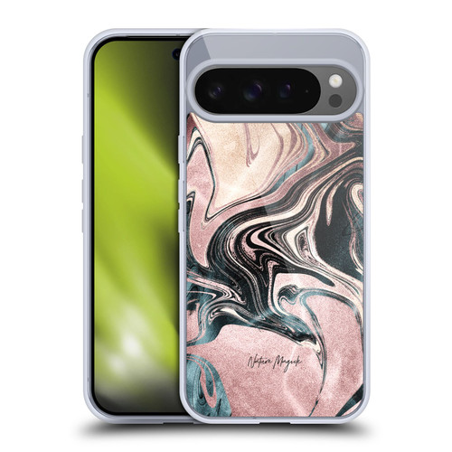Nature Magick Luxe Gold Marble Metallic Pink Soft Gel Case for Google Pixel 9 Pro XL