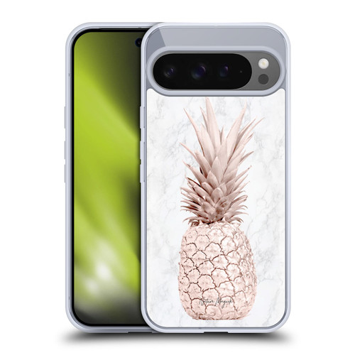 Nature Magick Rose Gold Pineapple On Marble Rose Gold Soft Gel Case for Google Pixel 9 Pro XL
