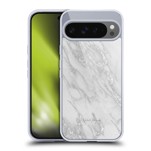 Nature Magick Marble Metallics Silver Soft Gel Case for Google Pixel 9 Pro XL