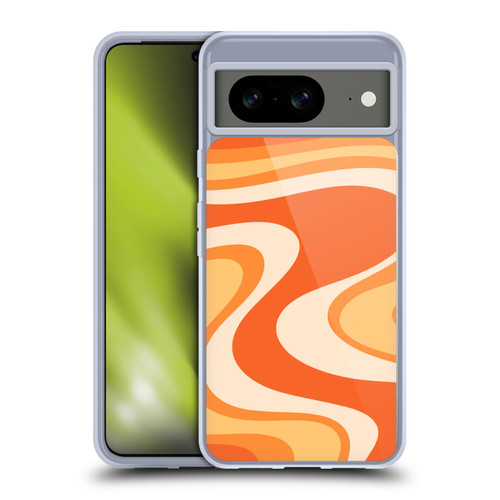 Kierkegaard Design Studio Retro Abstract Patterns Tangerine Wave Machine Soft Gel Case for Google Pixel 8