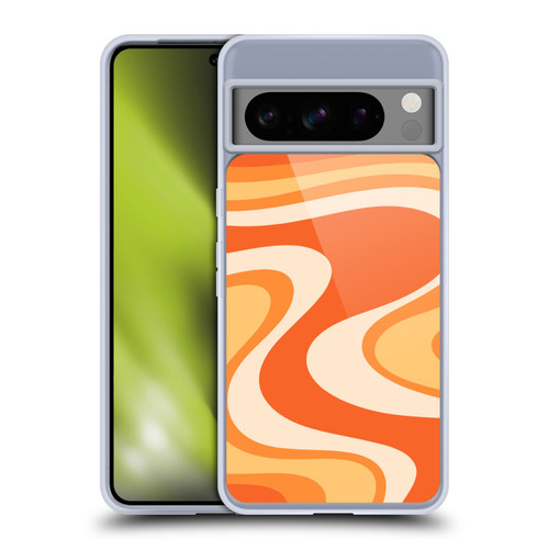 Kierkegaard Design Studio Retro Abstract Patterns Tangerine Wave Machine Soft Gel Case for Google Pixel 8 Pro