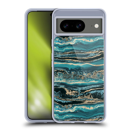 LebensArt Gemstone Marble Luxury Turquoise Soft Gel Case for Google Pixel 8
