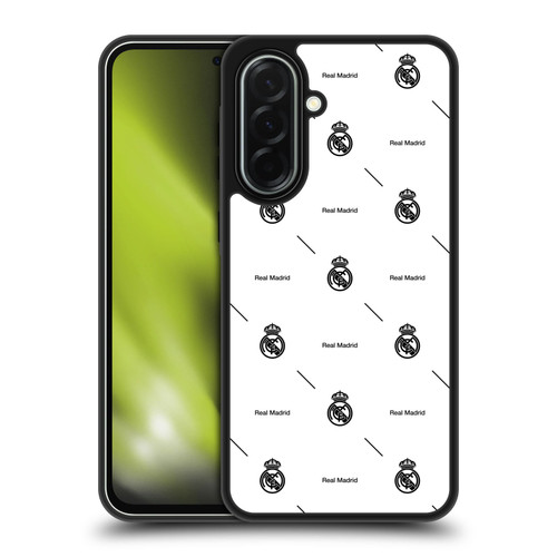 Real Madrid CF Legend Black Logo Pattern Gel Armour Case For Samsung Galaxy A36 5G