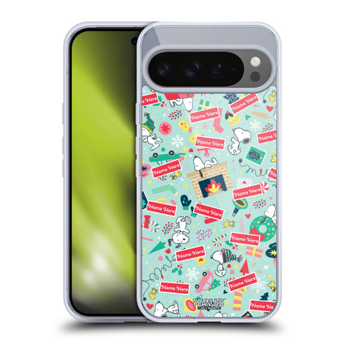 Custom Customised Personalised Peanuts Christmas Festive Pattern Soft Gel Case for Google Pixel 9 Pro XL