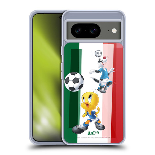 Looney Tunes Flag Graphics Italy Sylvester & Tweety Soft Gel Case for Google Pixel 8