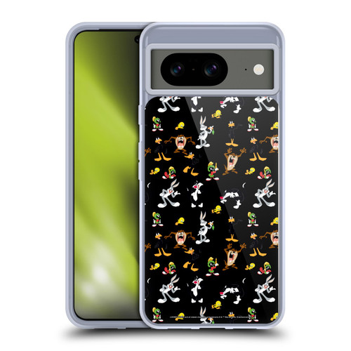 Looney Tunes Patterns Black Soft Gel Case for Google Pixel 8