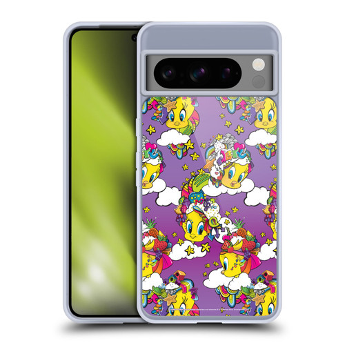 Looney Tunes Patterns Tweety Purple Soft Gel Case for Google Pixel 8 Pro