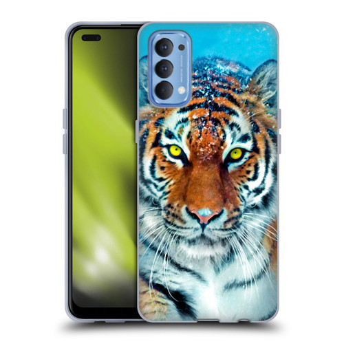 Aimee Stewart Animals Yellow Tiger Soft Gel Case for OPPO Reno 4 5G