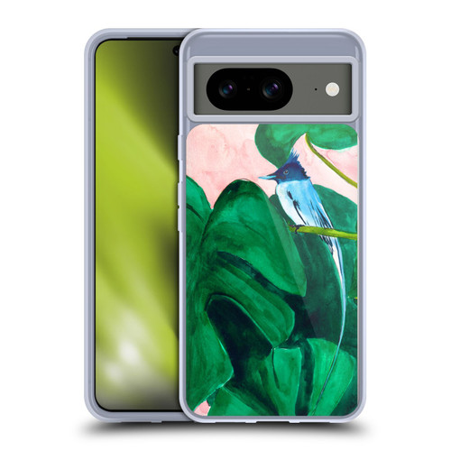 Mai Autumn Birds Monstera Plant Soft Gel Case for Google Pixel 8