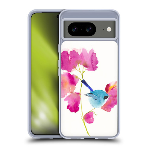 Mai Autumn Floral Blooms Blue Bird Soft Gel Case for Google Pixel 8