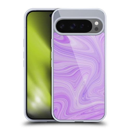Suzan Lind Marble Swirls Purple White Soft Gel Case for Google Pixel 9 Pro XL