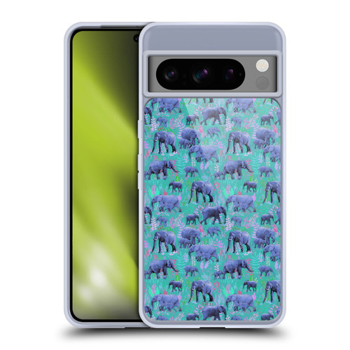 Micklyn Le Feuvre Animals Sweet Elephants Soft Gel Case for Google Pixel 8 Pro