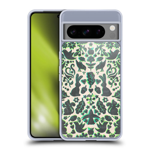 Micklyn Le Feuvre Animals Two Rabbits Folk Art Pattern Soft Gel Case for Google Pixel 8 Pro