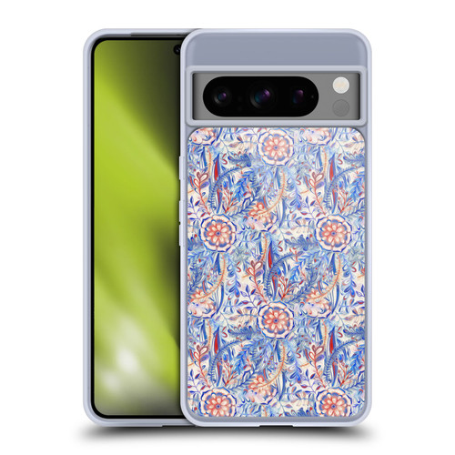 Micklyn Le Feuvre Florals Burst in Blue and Red Soft Gel Case for Google Pixel 8 Pro