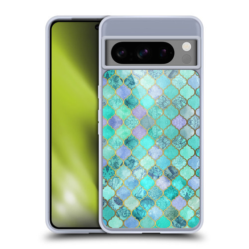 Micklyn Le Feuvre Moroccan Mint Green Soft Gel Case for Google Pixel 8 Pro