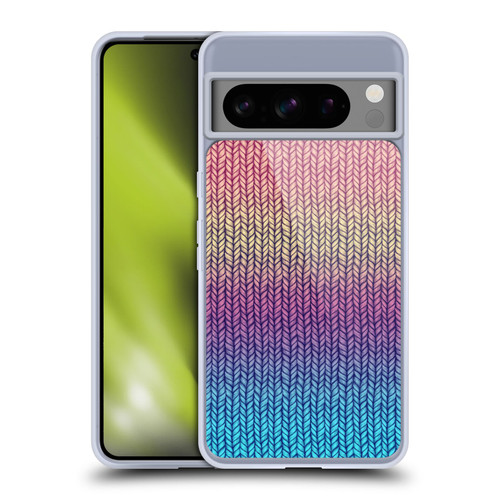 Micklyn Le Feuvre Patterns Rainbow Chunky Knit Soft Gel Case for Google Pixel 8 Pro
