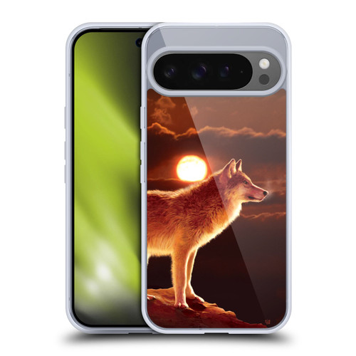 Vincent Hie Animals Sunset Wolf Soft Gel Case for Google Pixel 9 Pro XL