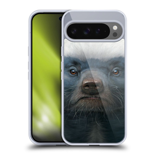 Vincent Hie Big Face Animals Honey Badger Soft Gel Case for Google Pixel 9 Pro XL