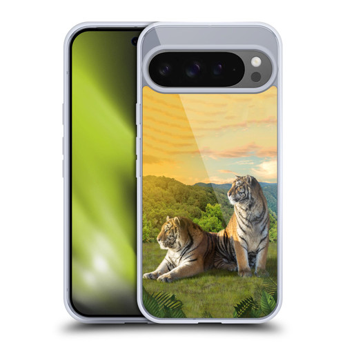 Vincent Hie Key Art Tigers In Sunset Soft Gel Case for Google Pixel 9 Pro XL