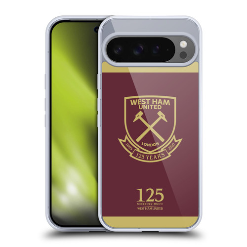 West Ham United FC 125 Year Anniversary Claret Gold Crest Soft Gel Case for Google Pixel 9 Pro XL