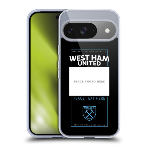 Custom Customised Personalised West Ham United FC Claret Crest 2 Soft Gel Case for Google Pixel 9 / Pixel 9 Pro