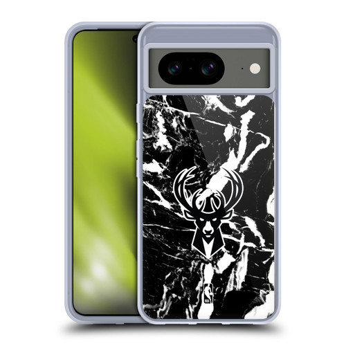 NBA Milwaukee Bucks Black Marble Soft Gel Case for Google Pixel 8