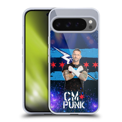 WWE CM Punk Portrait Soft Gel Case for Google Pixel 9 Pro XL