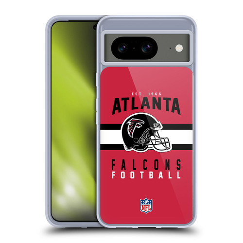 NFL Atlanta Falcons Graphics Helmet Typography Soft Gel Case for Google Pixel 8
