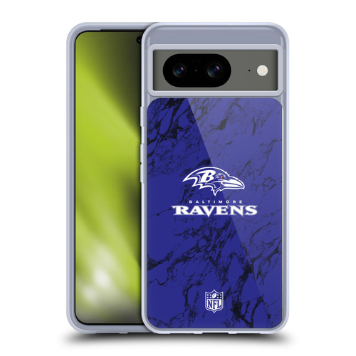 NFL Baltimore Ravens Graphics Coloured Marble Soft Gel Case for Google Pixel 8