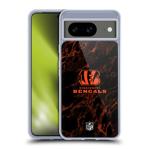 NFL Cincinnati Bengals Graphics Coloured Marble Soft Gel Case for Google Pixel 8