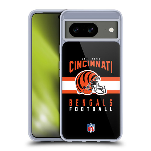 NFL Cincinnati Bengals Graphics Helmet Typography Soft Gel Case for Google Pixel 8
