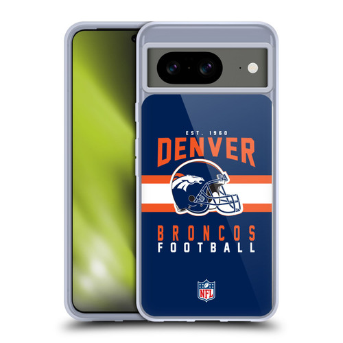 NFL Denver Broncos Graphics Helmet Typography Soft Gel Case for Google Pixel 8