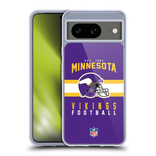 NFL Minnesota Vikings Graphics Helmet Typography Soft Gel Case for Google Pixel 8