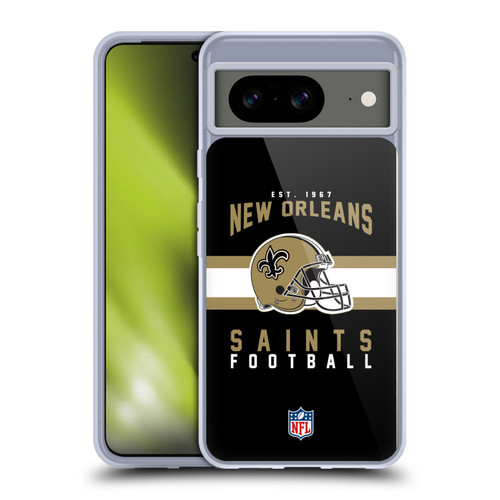 NFL New Orleans Saints Graphics Helmet Typography Soft Gel Case for Google Pixel 8