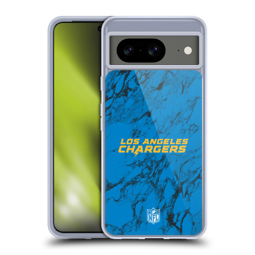 NFL Los Angeles Chargers Graphics Coloured Marble Soft Gel Case for Google Pixel 8