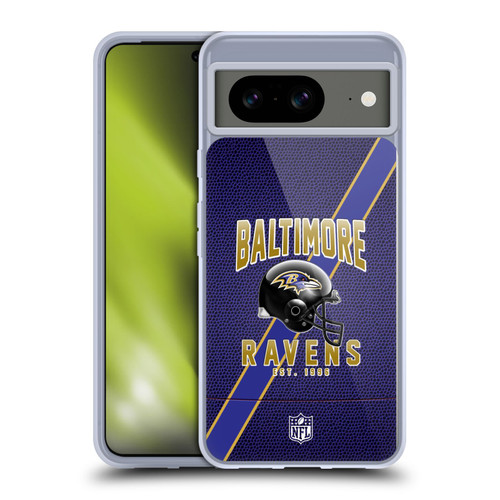 NFL Baltimore Ravens Logo Art Football Stripes Soft Gel Case for Google Pixel 8