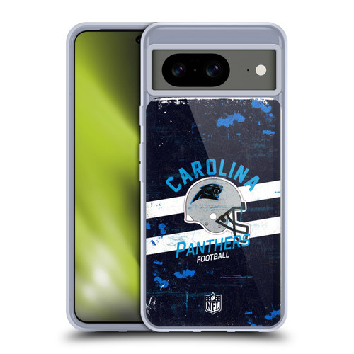 NFL Carolina Panthers Logo Art Helmet Distressed Soft Gel Case for Google Pixel 8