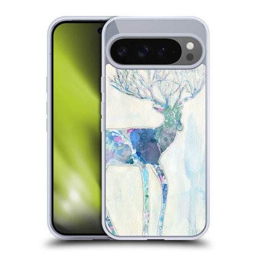 Wyanne Animals 2 Watercolour Blue Deer Soft Gel Case for Google Pixel 9 Pro XL