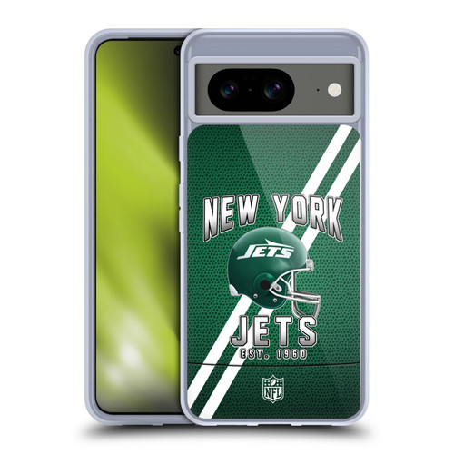 NFL New York Jets Logo Art Football Stripes Soft Gel Case for Google Pixel 8