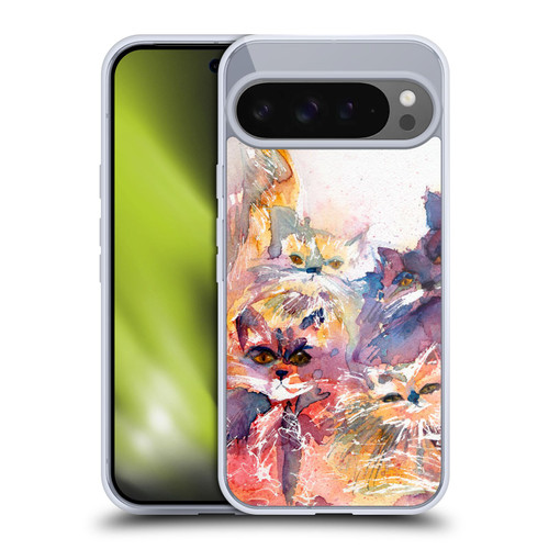 Wyanne Cat Four Kitties Soft Gel Case for Google Pixel 9 Pro XL
