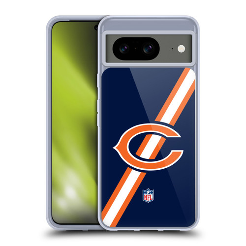NFL Chicago Bears Logo Stripes Soft Gel Case for Google Pixel 8