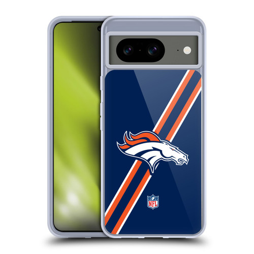 NFL Denver Broncos Logo Stripes Soft Gel Case for Google Pixel 8