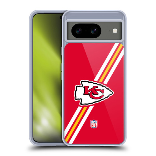 NFL Kansas City Chiefs Logo Stripes Soft Gel Case for Google Pixel 8