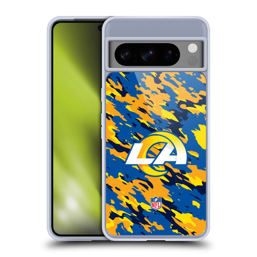 NFL Los Angeles Rams Logo Camou Soft Gel Case for Google Pixel 8 Pro
