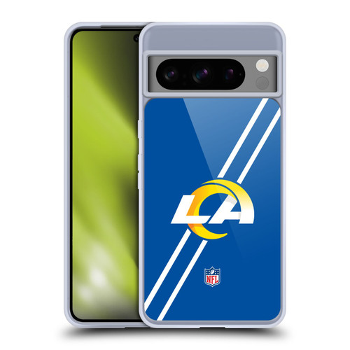 NFL Los Angeles Rams Logo Stripes Soft Gel Case for Google Pixel 8 Pro