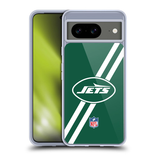 NFL New York Jets Logo Stripes Soft Gel Case for Google Pixel 8