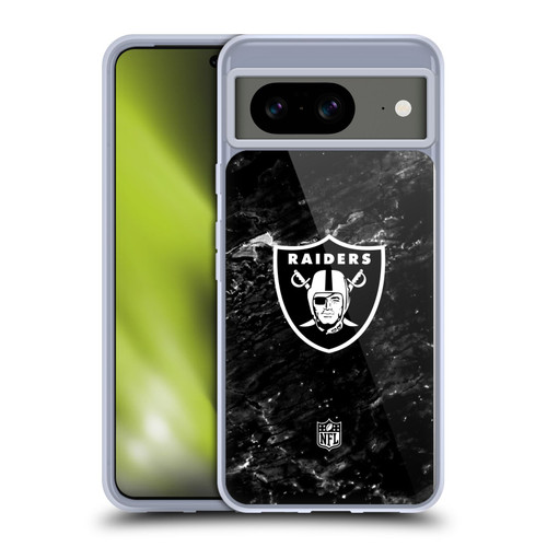 NFL Las Vegas Raiders Artwork Marble Soft Gel Case for Google Pixel 8