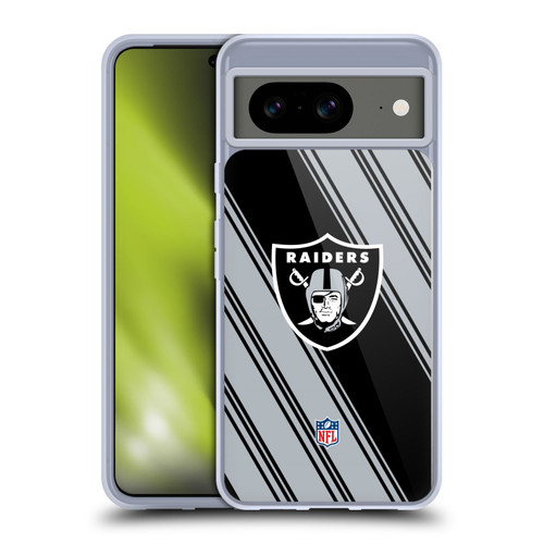 NFL Las Vegas Raiders Artwork Stripes Soft Gel Case for Google Pixel 8
